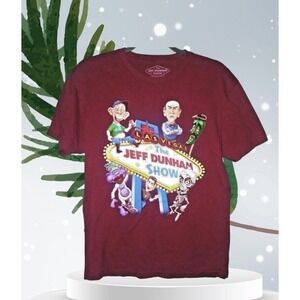 Vintage T-Shirt LAS VEGAS The Jeff Dunham Show Size XXXL Burgundy Short Sleeve
